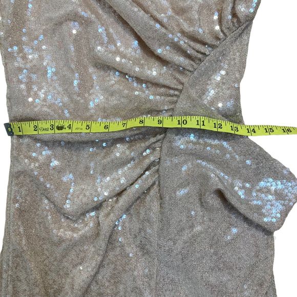 Kay Unger Size 4 Carla Shirred Sequin Dress Drape Light Pink Evening Gown NWOT - Picture 7 of 10